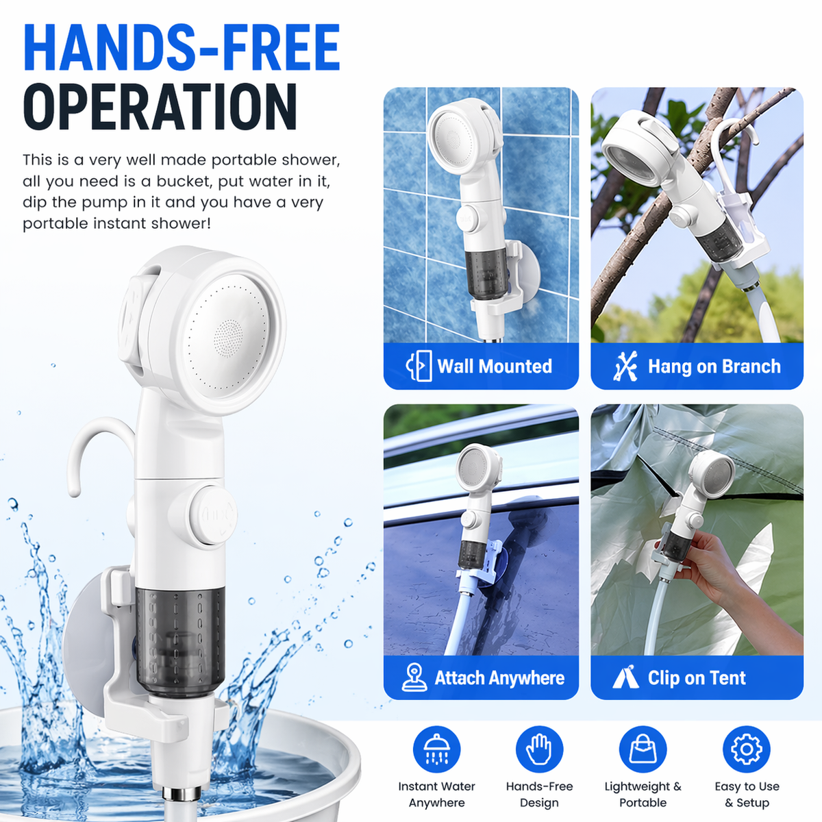Portable outdoor shower